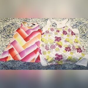 2 White And Pink Tank Tops